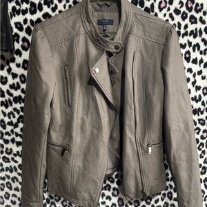 Kaari Blue Women's Taupe Leather Jacket